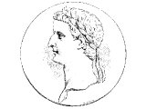 Tiberius, Emperor, from a coin.